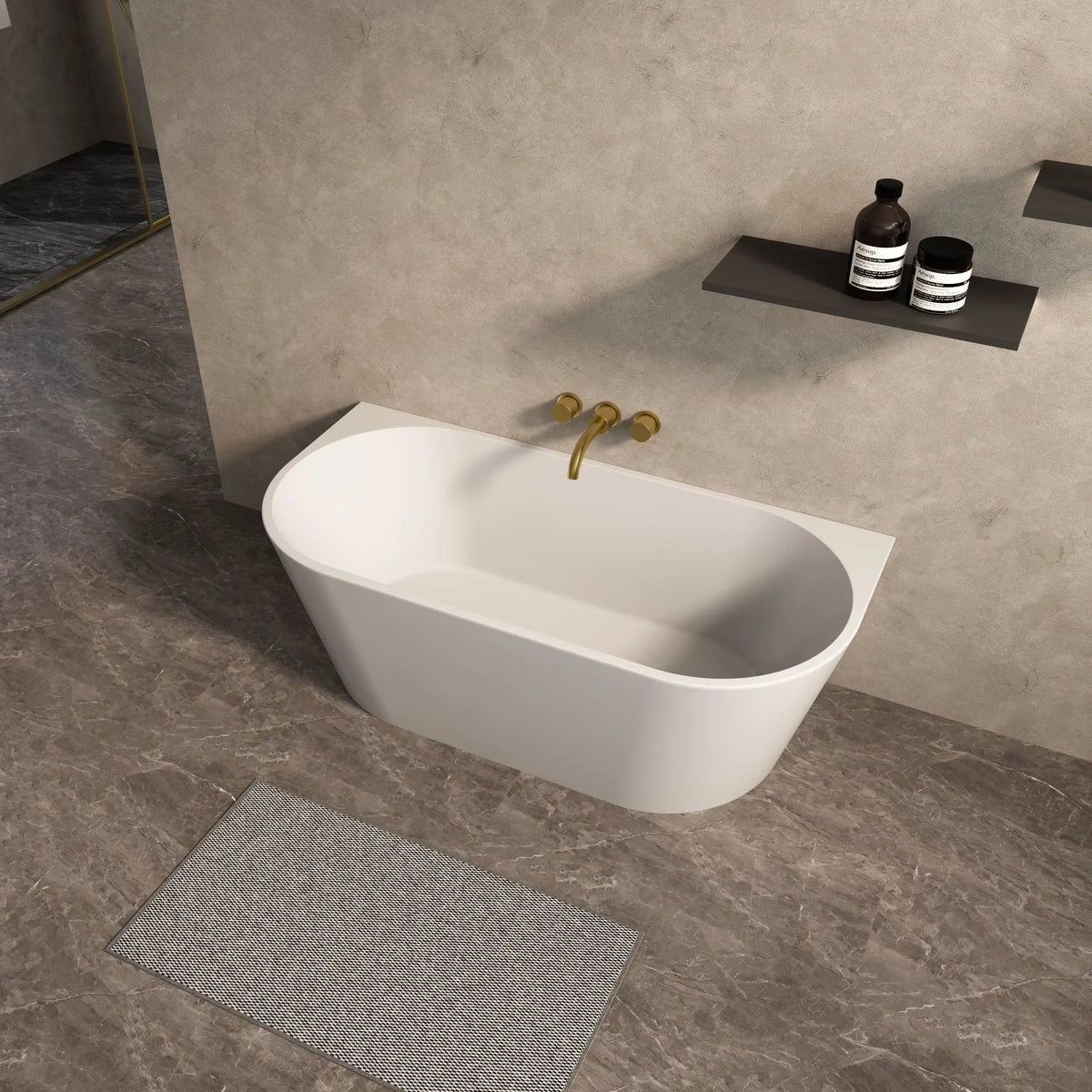 Braemar Acrylic Bathtub Back to Wall