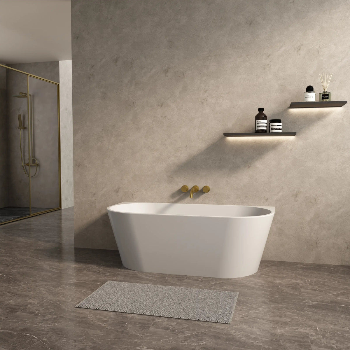 Braemar Acrylic Bathtub Back to Wall